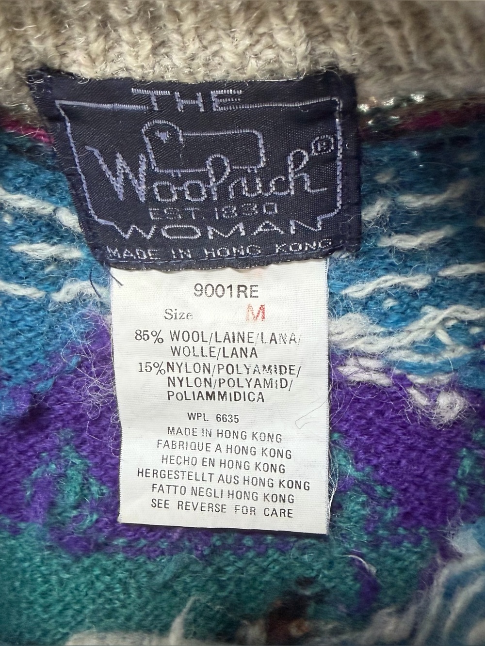 Woolrich Vintage Cardigan Sweater Penguins Wool Fair Isle 80s Size Medium RARE - Picture 5 of 8